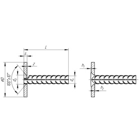 Сварные соединения арматуры Presko с анкерной пластиной для последующего соединения с ответным арматурным стержнем опрессованными соединительными муфтами